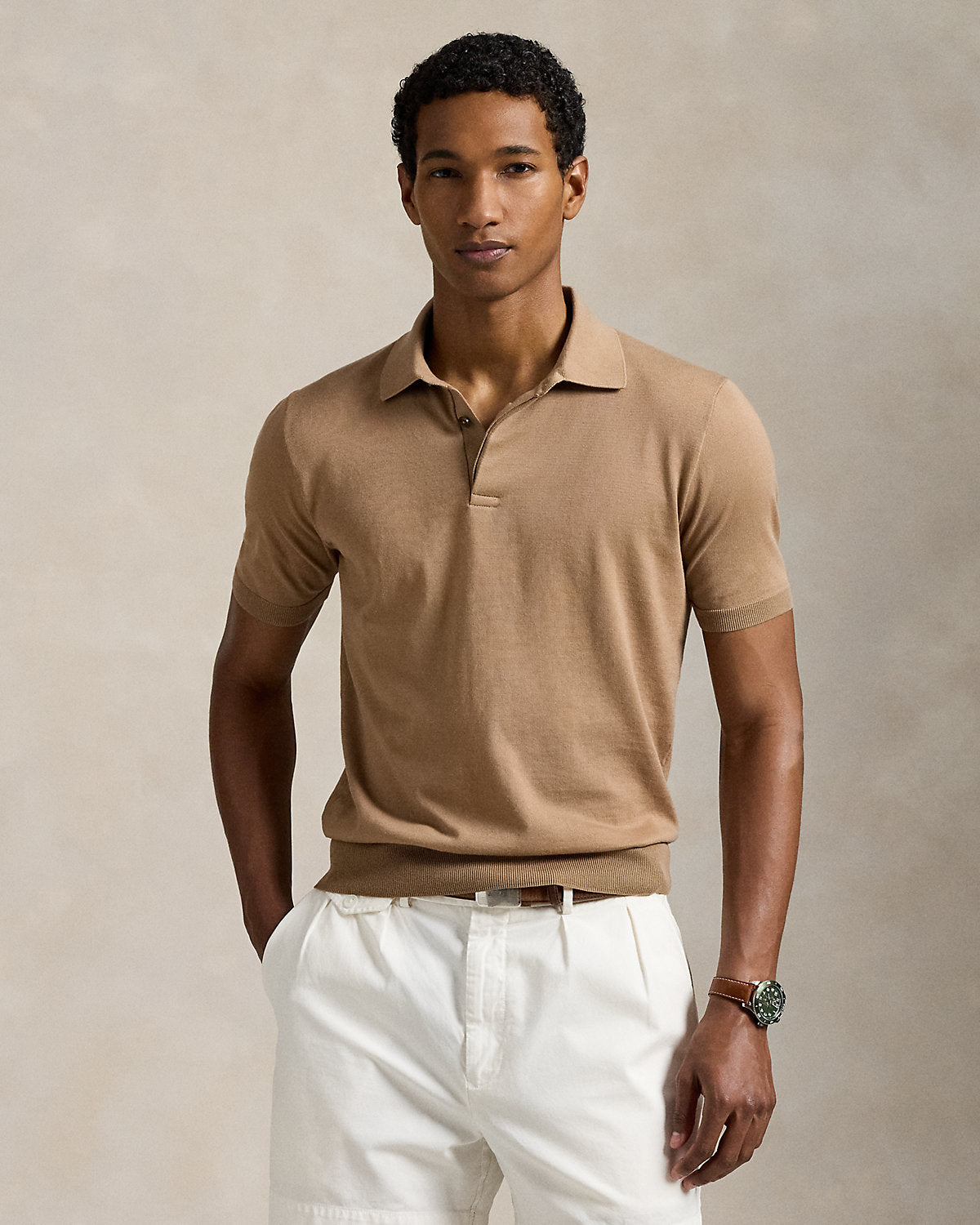 Ralph Lauren Cotton PoloCollar Sweater