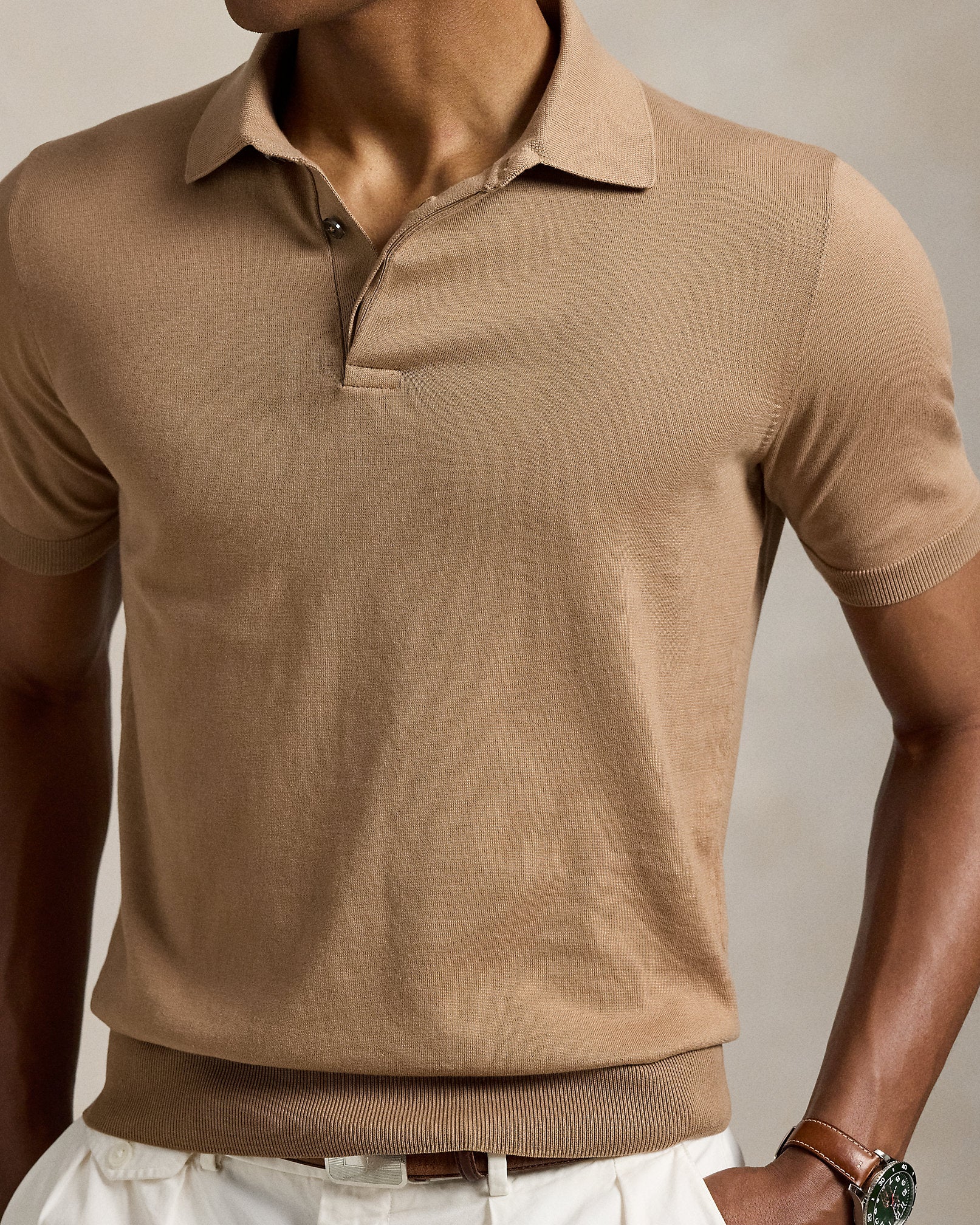 Ralph Lauren Cotton PoloCollar Sweater