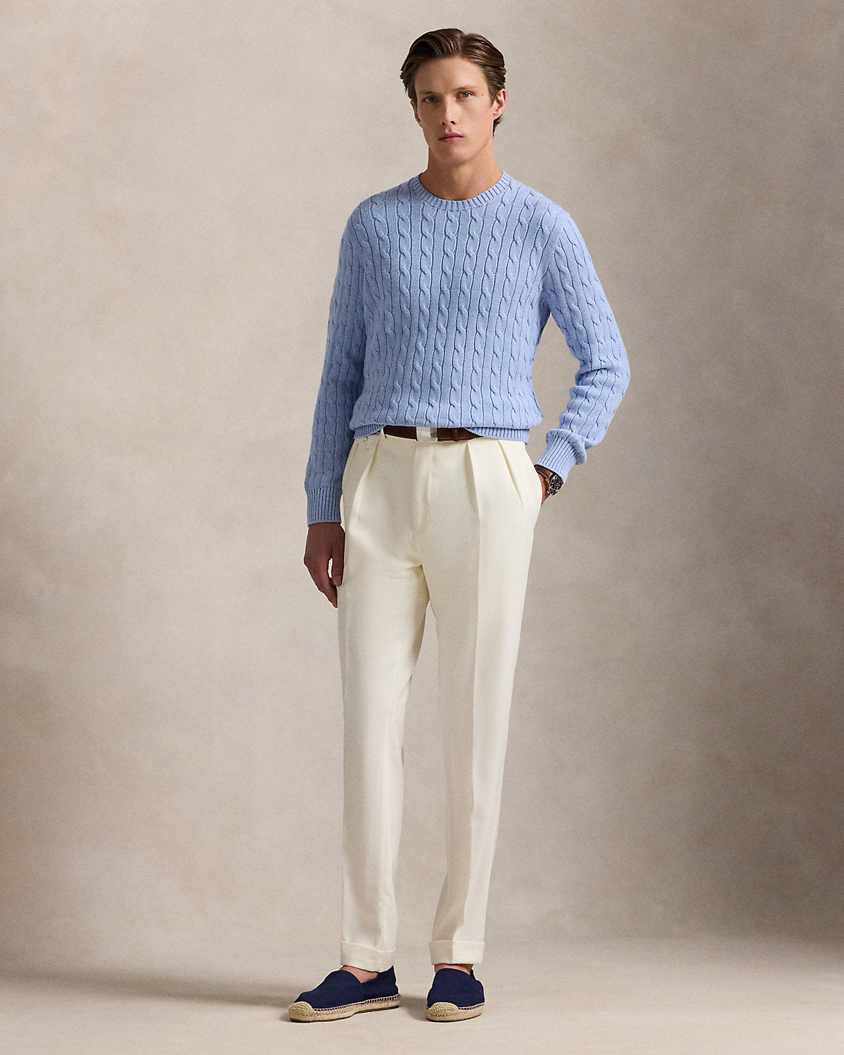 Ralph Lauren CableKnit Cotton Crewneck Sweater
