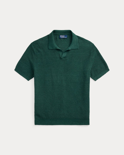 Ralph Lauren MeshKnit Linen JohnnyCollar Sweater