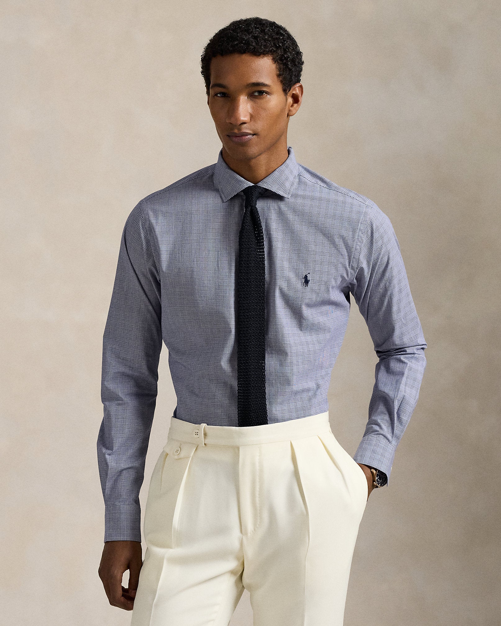 Ralph Lauren Classic Fit Plaid Stretch Poplin Shirt