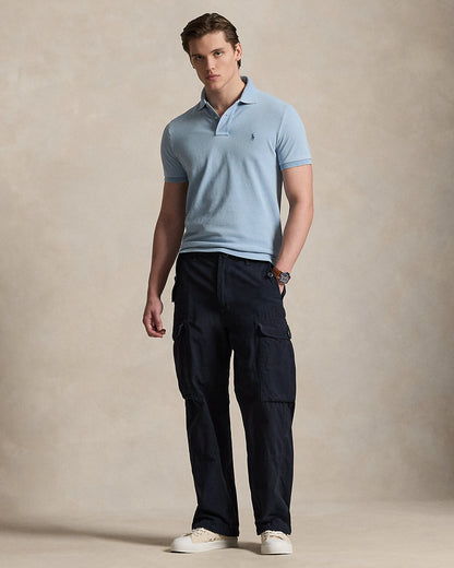 Ralph Lauren Custom Slim Fit Indigo Mesh Polo Shirt