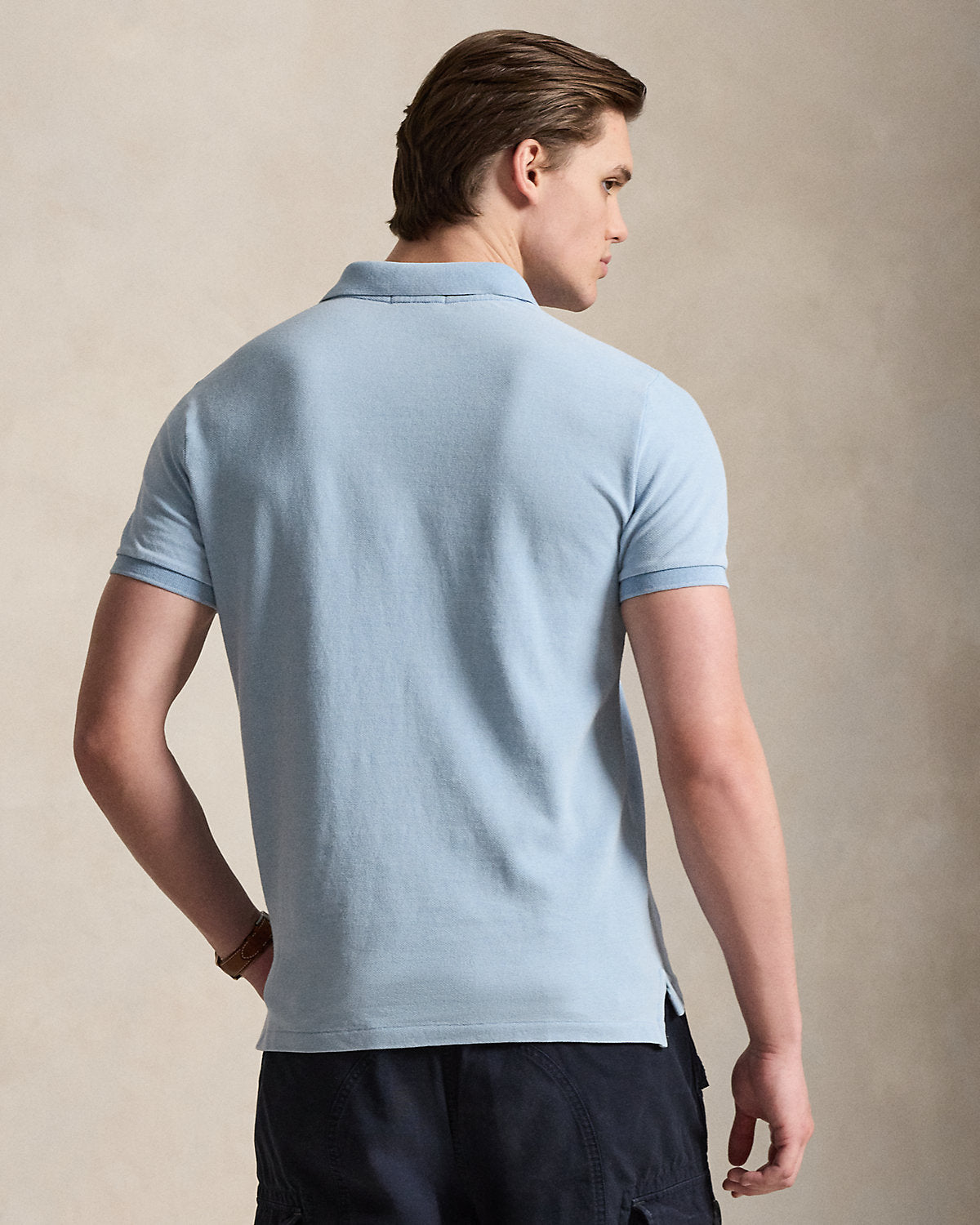 Ralph Lauren Custom Slim Fit Indigo Mesh Polo Shirt