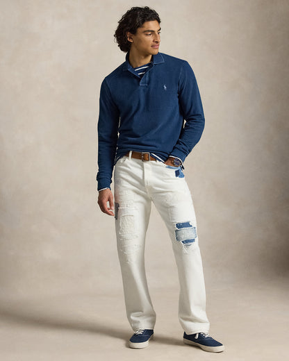Ralph Lauren Custom Slim Fit Indigo Mesh Polo Shirt