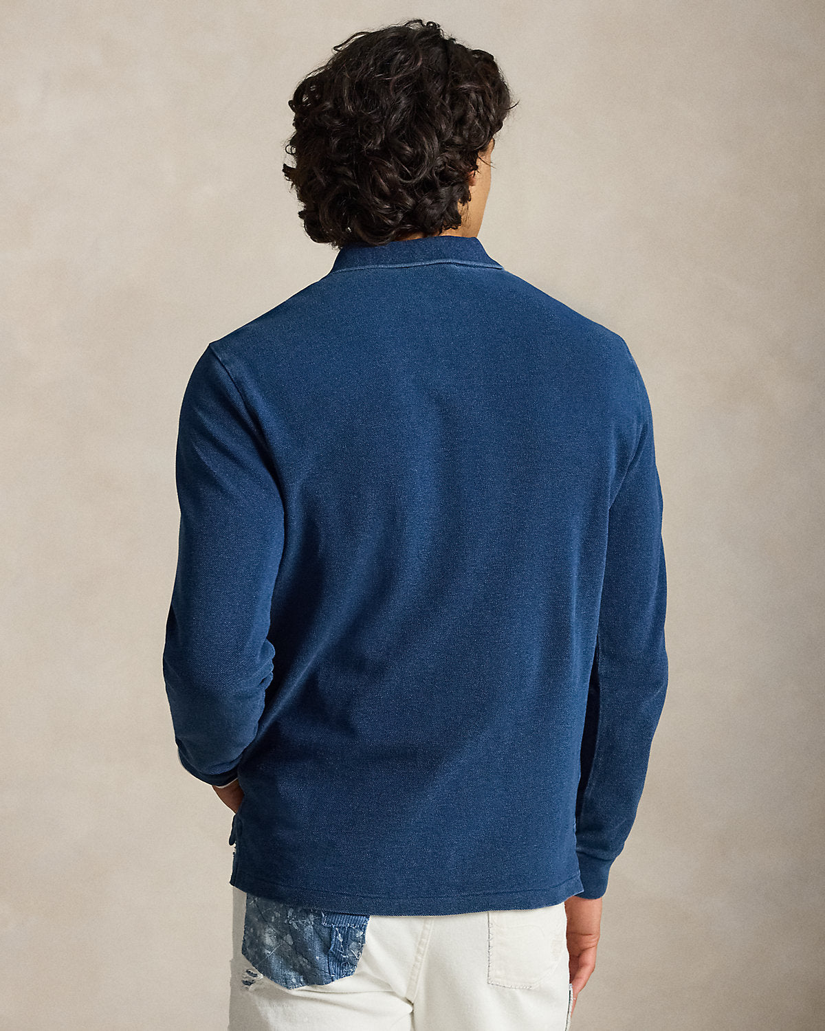 Ralph Lauren Custom Slim Fit Indigo Mesh Polo Shirt