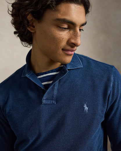 Ralph Lauren Custom Slim Fit Indigo Mesh Polo Shirt