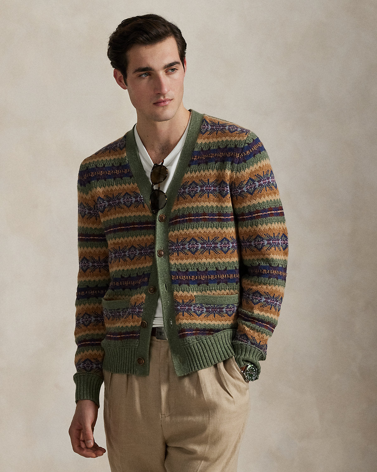 Ralph Lauren Fair Isle CottonBlend Cardigan