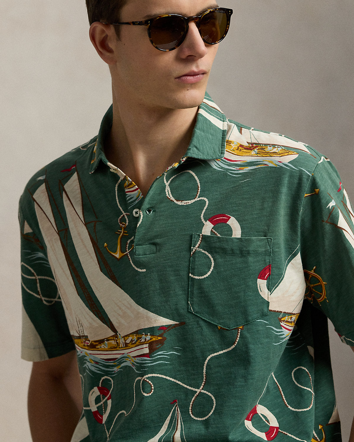 Ralph Lauren Classic Fit Sailboat Jersey Polo Shirt