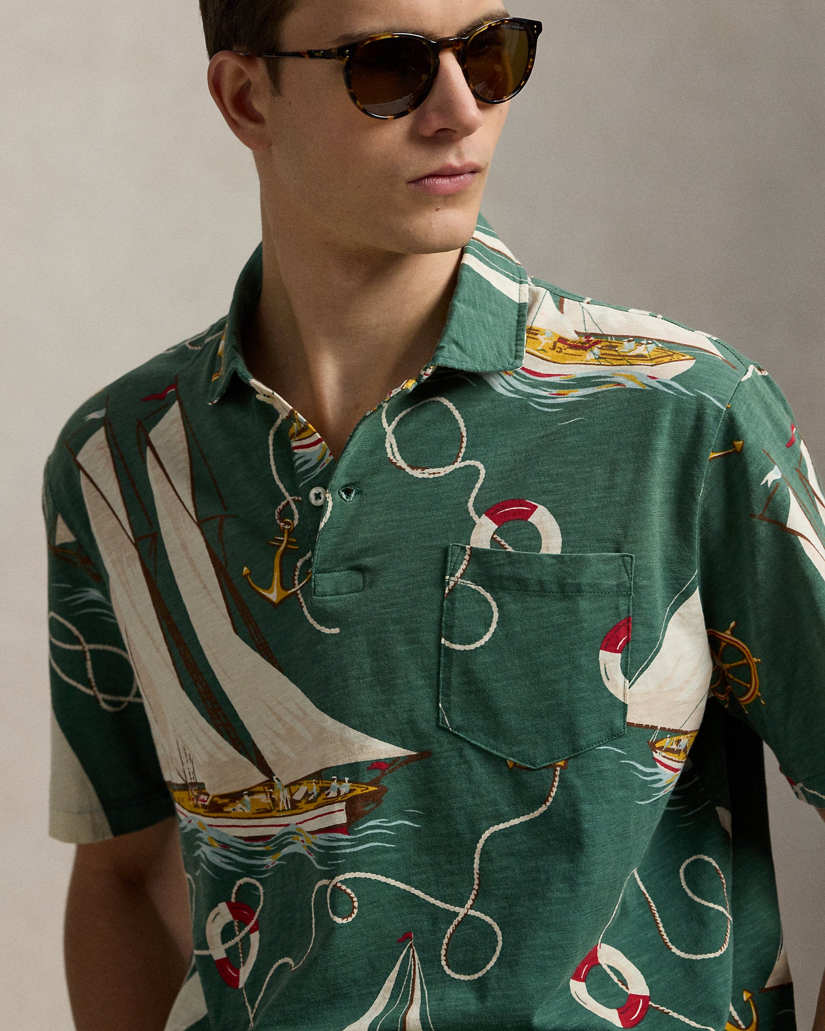 Ralph Lauren Classic Fit Sailboat Jersey Polo Shirt