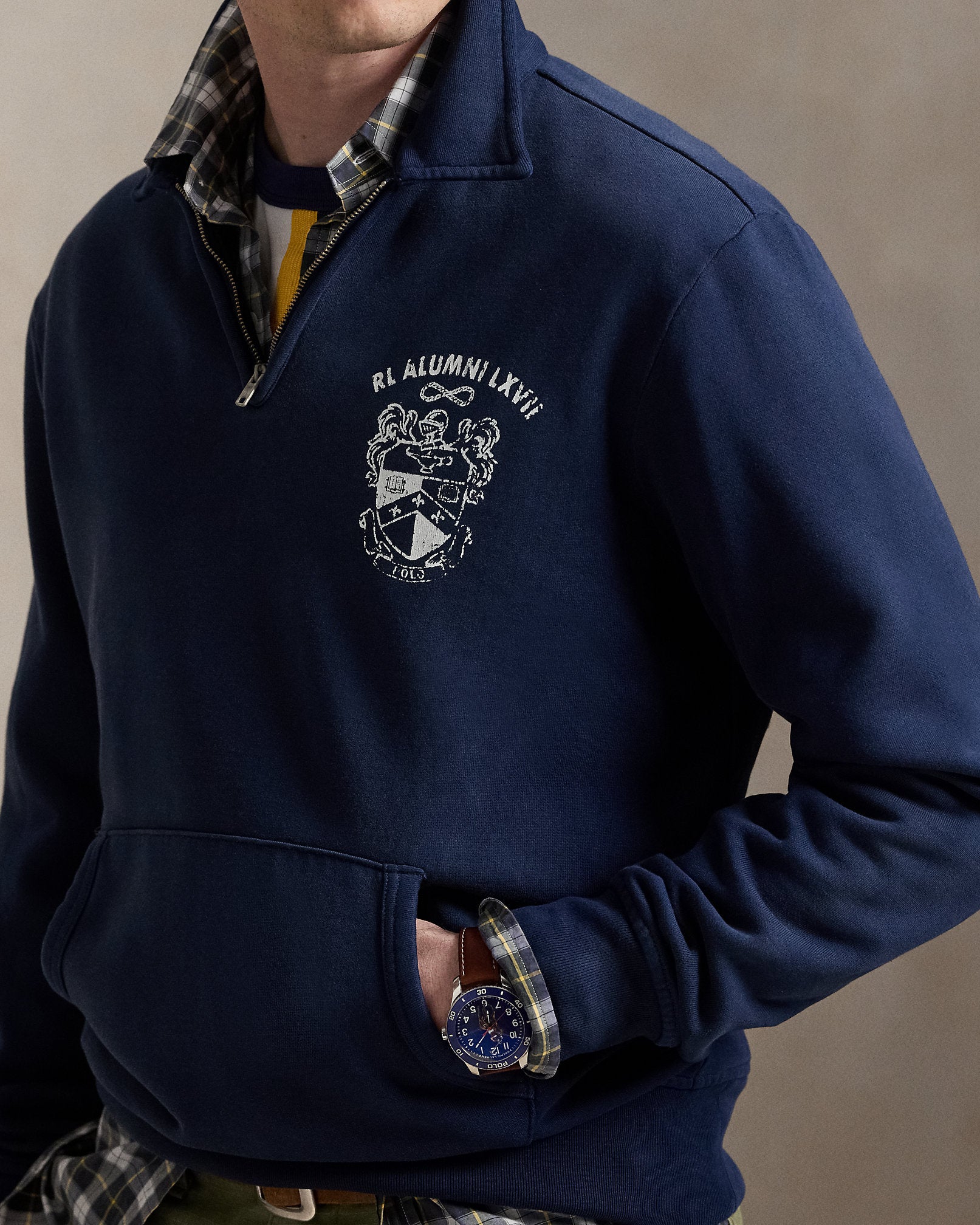 Ralph Lauren Fleece Graphic QuarterZip Sweatshirt