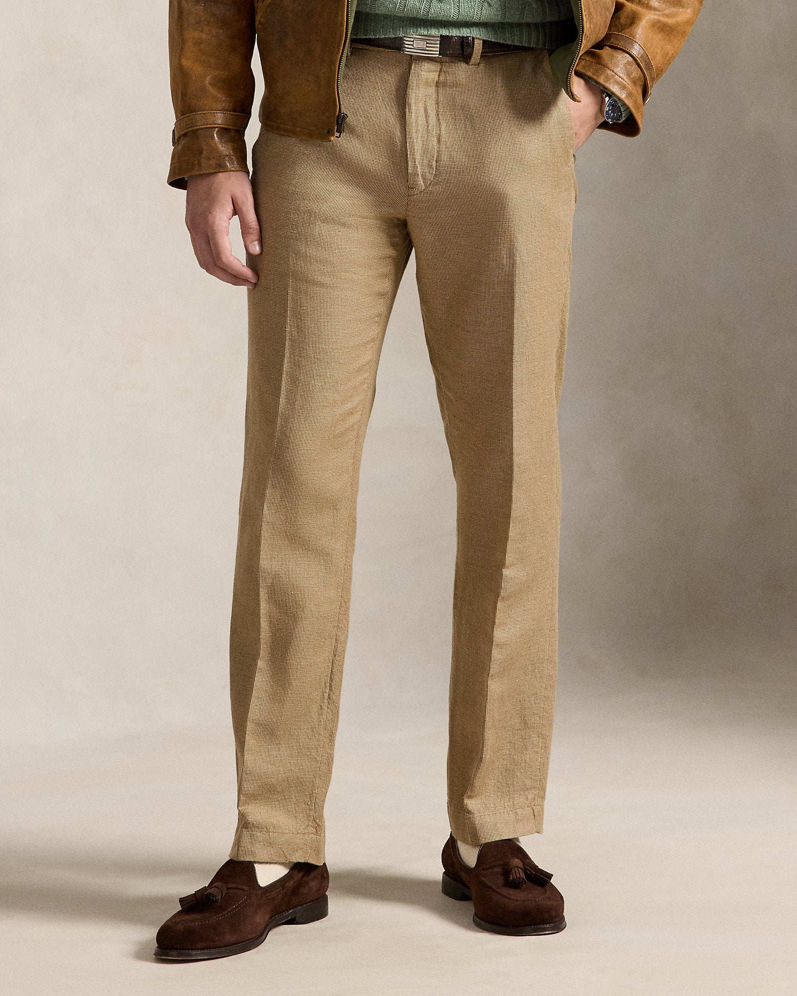 Ralph Lauren Straight Fit Houndstooth Twill Pant