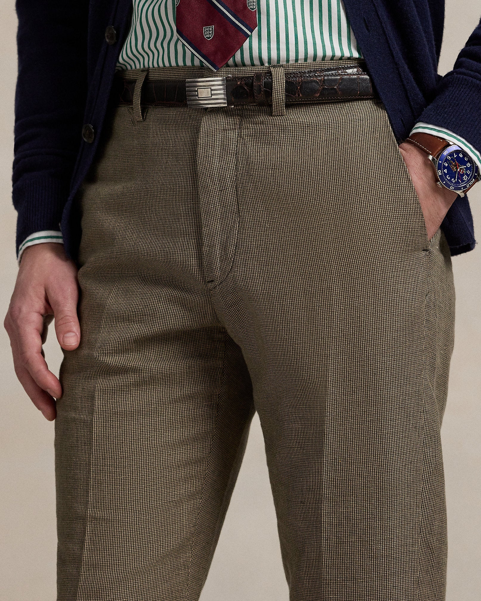 Ralph Lauren Straight Fit Houndstooth Twill Pant