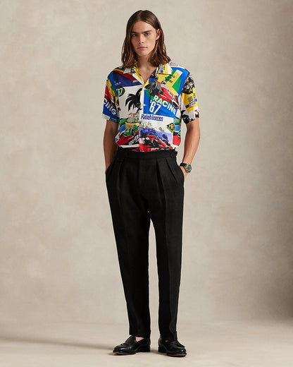 Ralph Lauren Classic Fit RacingPrint Camp Shirt