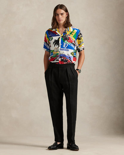 Ralph Lauren Classic Fit RacingPrint Camp Shirt