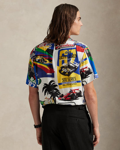 Ralph Lauren Classic Fit RacingPrint Camp Shirt