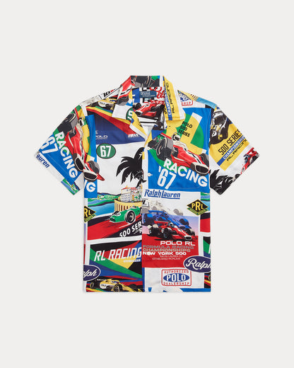 Ralph Lauren Classic Fit RacingPrint Camp Shirt