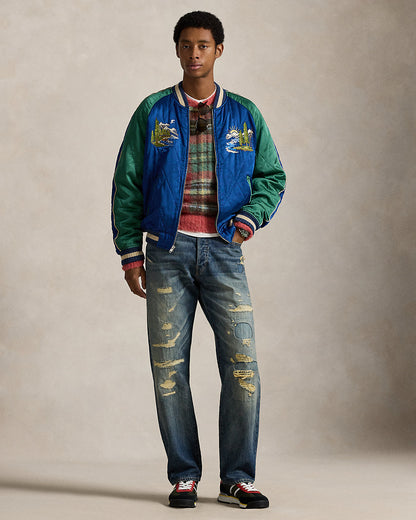 Ralph Lauren Embroidered Satin Flight Jacket
