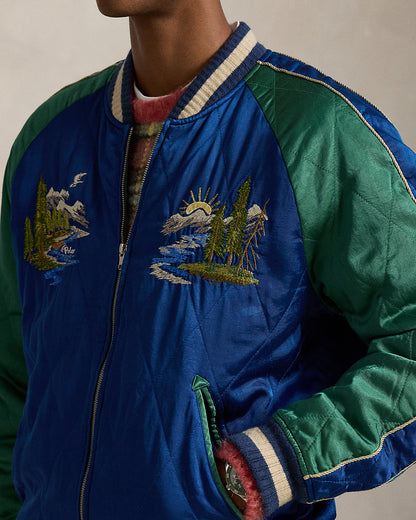 Ralph Lauren Embroidered Satin Flight Jacket