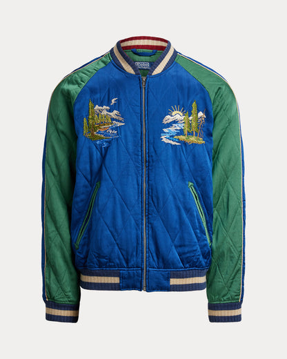 Ralph Lauren Embroidered Satin Flight Jacket
