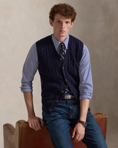 Ralph Lauren CableKnit WoolCashmere Sweater Vest