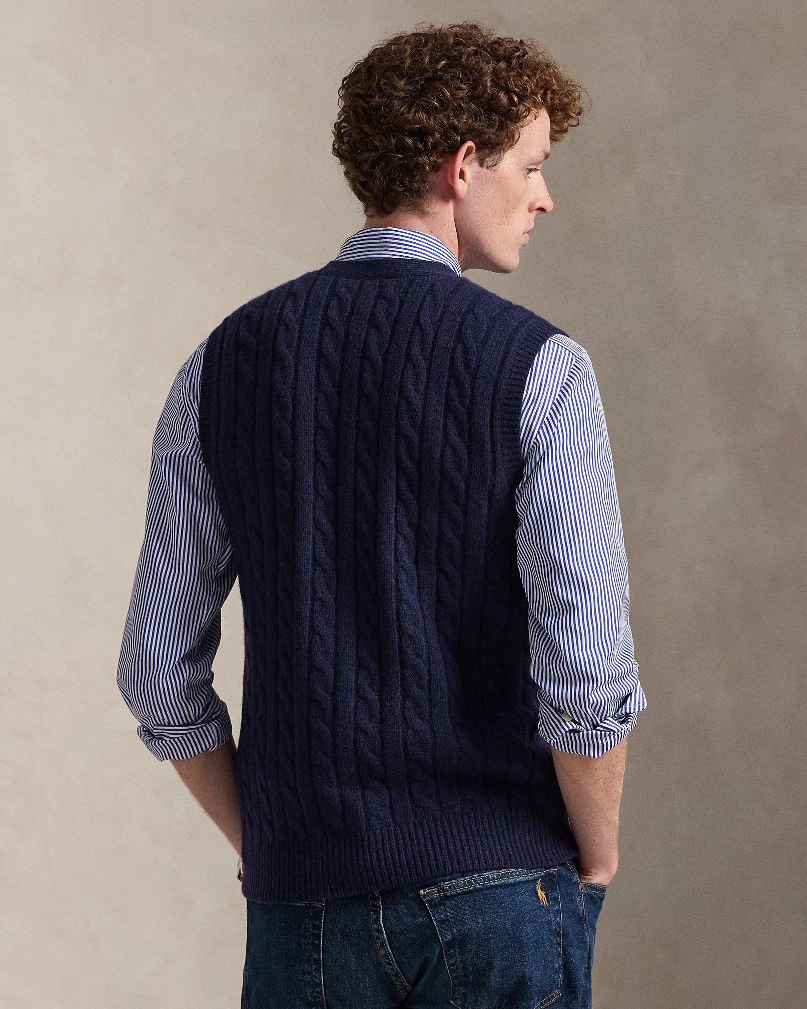 Ralph Lauren CableKnit WoolCashmere Sweater Vest