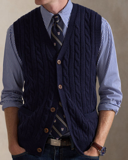 Ralph Lauren CableKnit WoolCashmere Sweater Vest