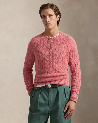Ralph Lauren SuedePatch CableKnit Sweater