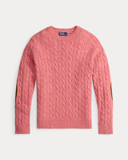 Ralph Lauren SuedePatch CableKnit Sweater