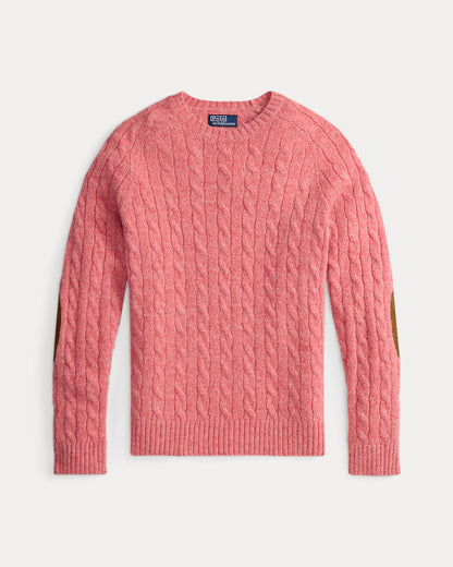 Ralph Lauren SuedePatch CableKnit Sweater