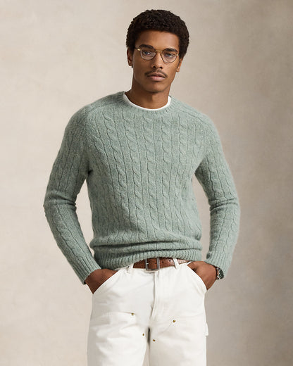 Ralph Lauren SuedePatch CableKnit Sweater