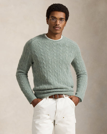Ralph Lauren SuedePatch CableKnit Sweater