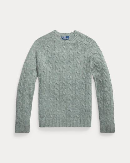 Ralph Lauren SuedePatch CableKnit Sweater