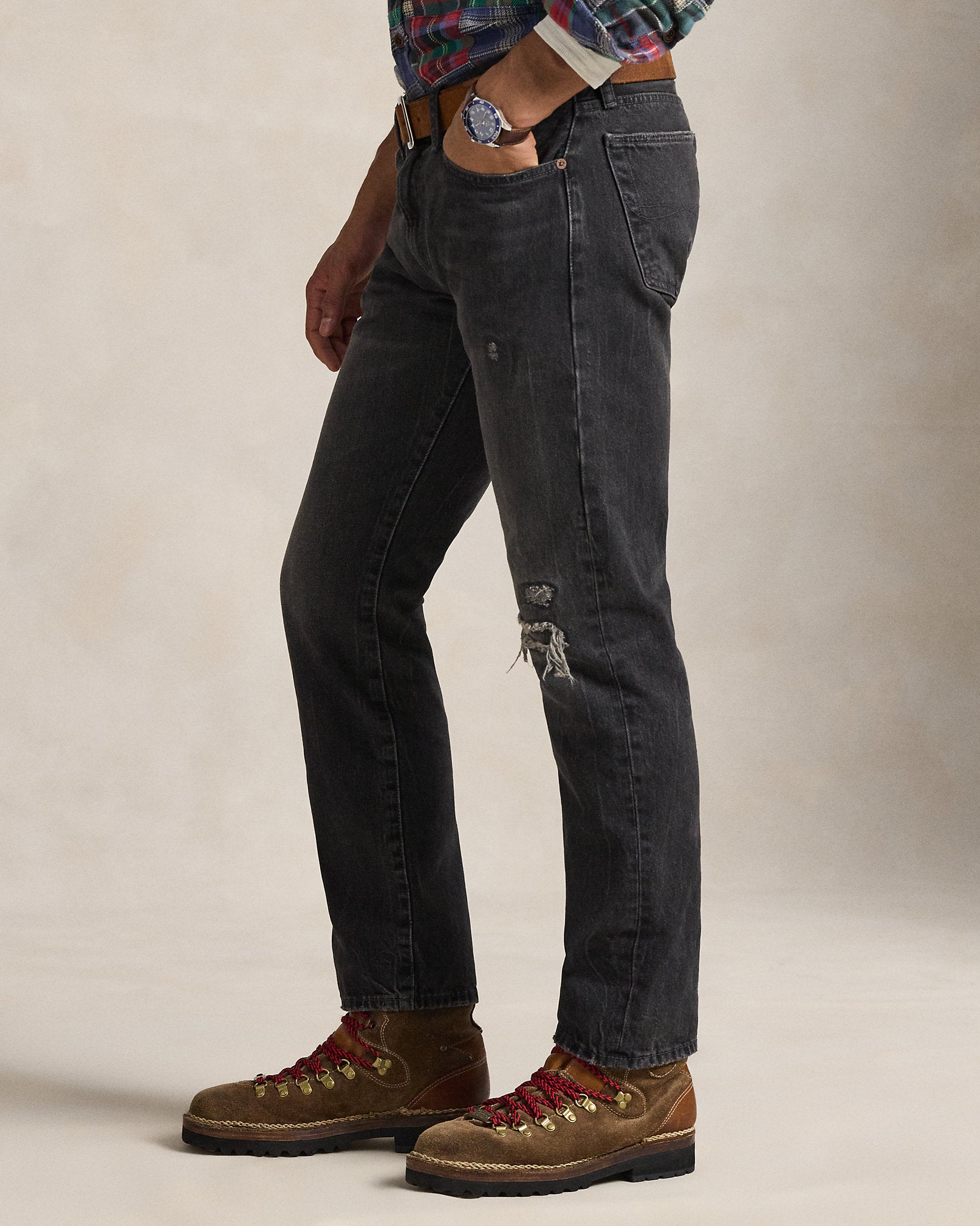 Ralph Lauren Hampton Straight Distressed Jean