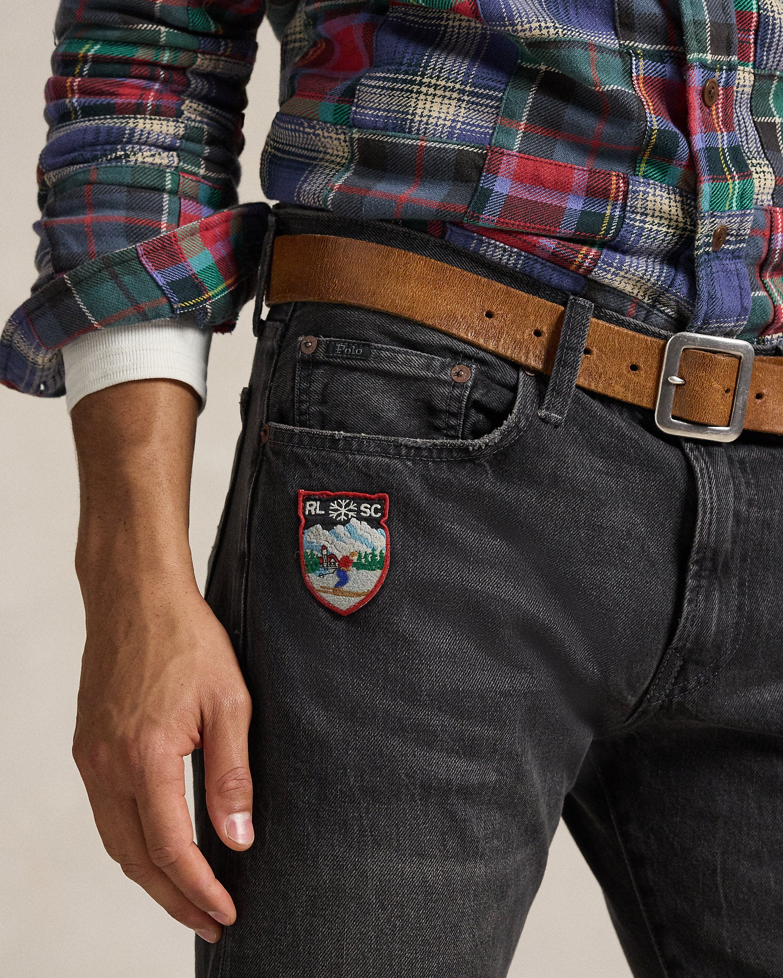 Ralph Lauren Hampton Straight Distressed Jean