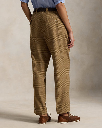 Ralph Lauren Whitman Relaxed Glen Plaid Pleated Pant
