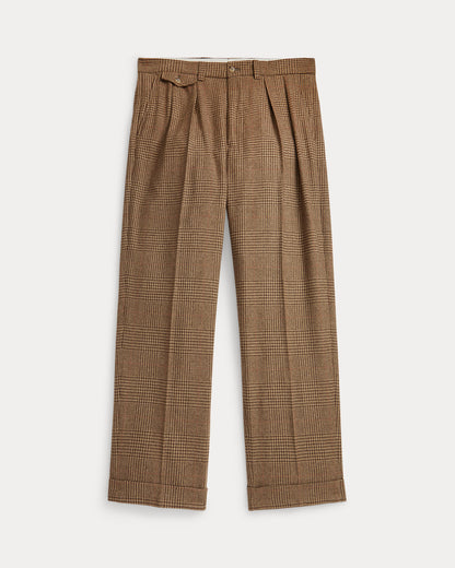 Ralph Lauren Whitman Relaxed Glen Plaid Pleated Pant