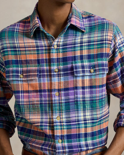 Ralph Lauren Classic Fit Plaid Brushed Twill Shirt