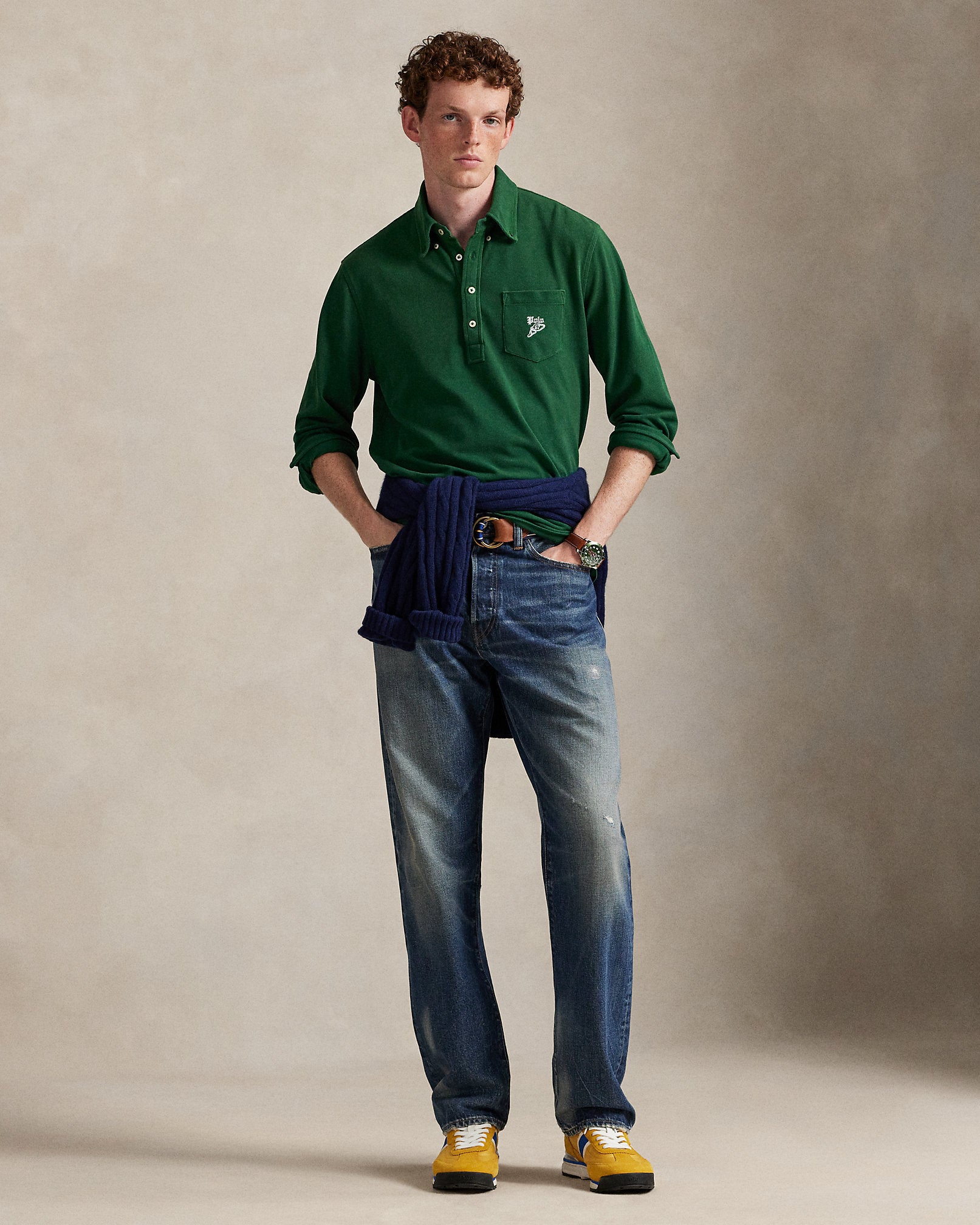 Ralph Lauren Classic Fit Embroidered Mesh Polo Shirt