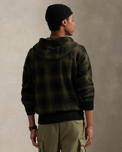 Ralph Lauren Relaxed Fit Plaid Fleece FullZip Hoodie