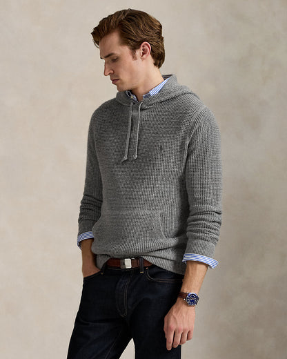 Ralph Lauren WaffleKnit WoolCotton Hooded Sweater