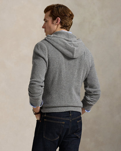 Ralph Lauren WaffleKnit WoolCotton Hooded Sweater