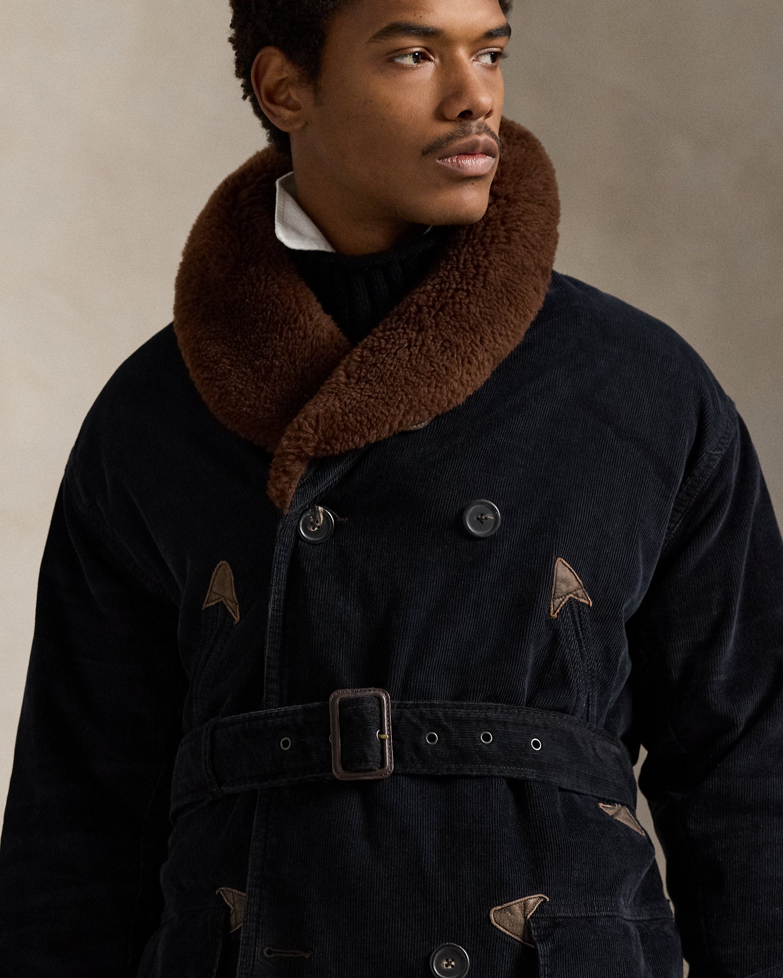 Ralph Lauren ShearlingCollar Corduroy Ranch Coat