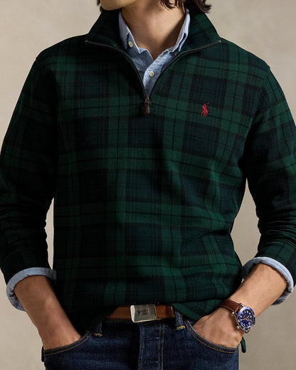 Ralph Lauren Plaid EstateRib QuarterZip Pullover
