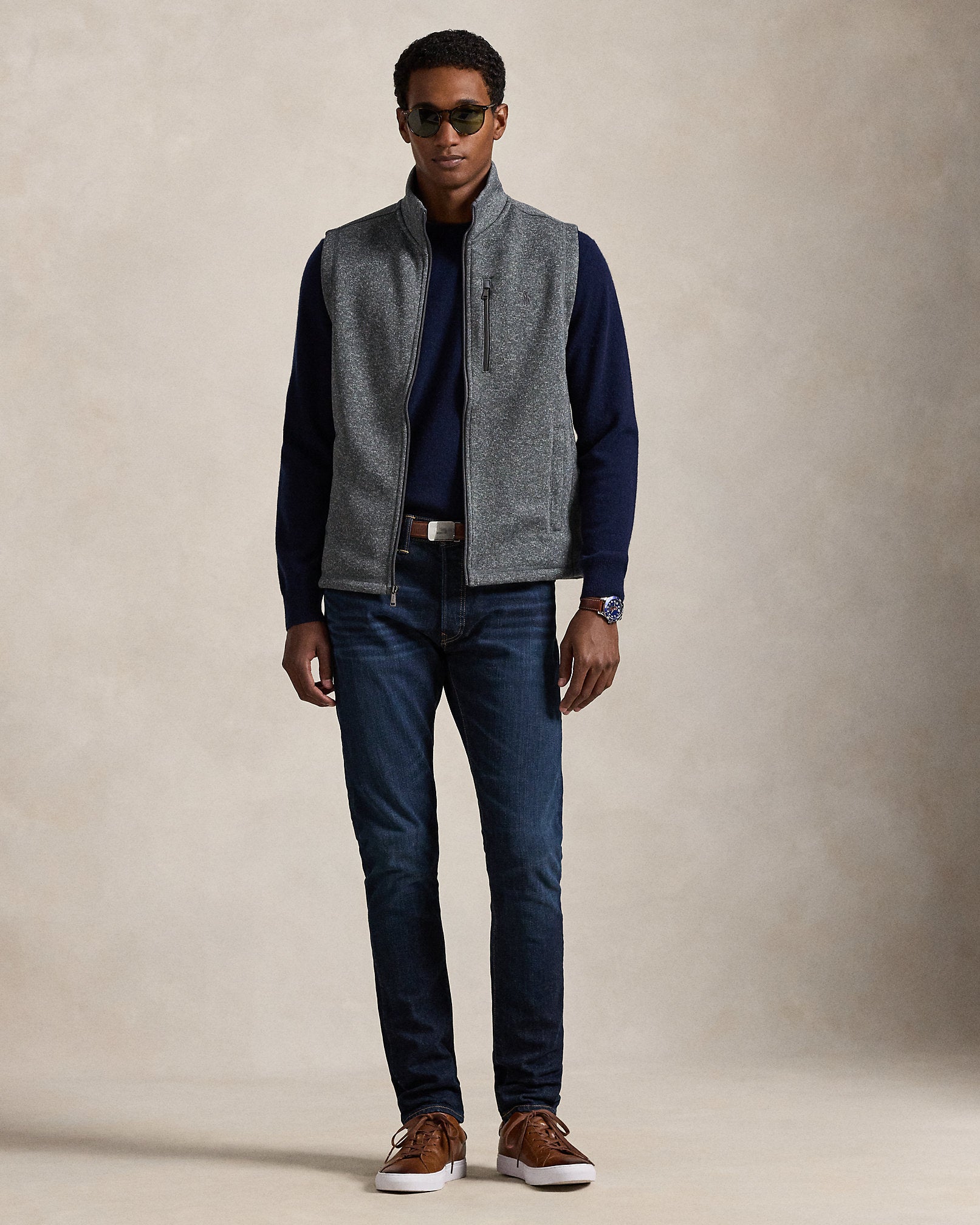 Ralph Lauren Brushed Fleece Mockneck Vest