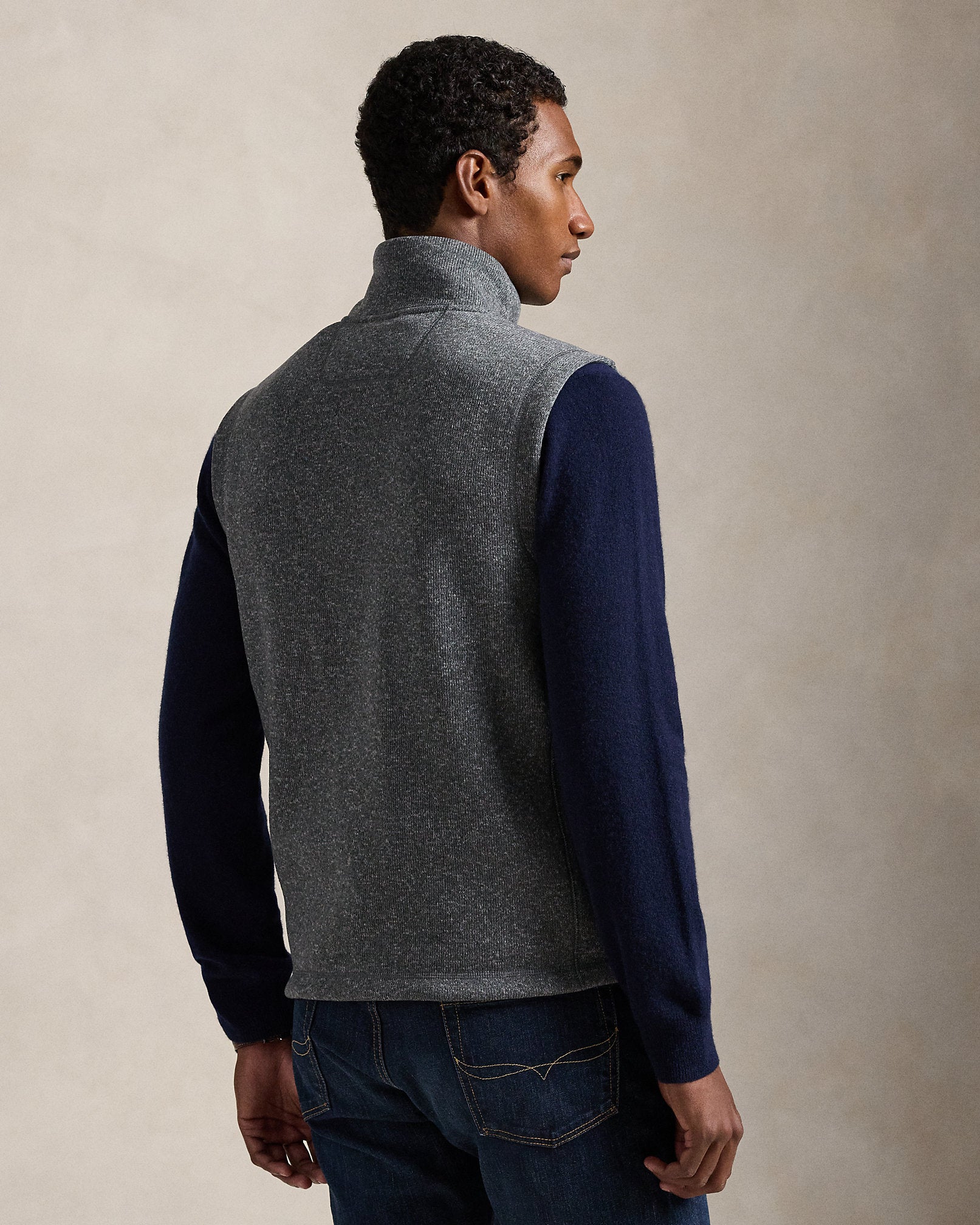 Ralph Lauren Brushed Fleece Mockneck Vest