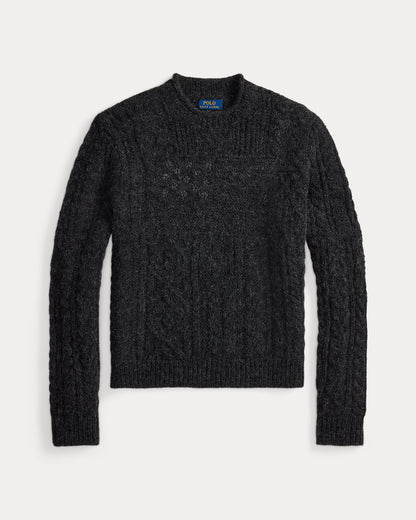 Ralph Lauren AranKnit Flag WoolBlend Sweater