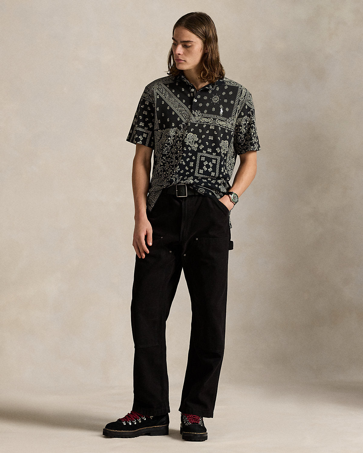 Ralph Lauren Classic Fit Bandanna Mesh Polo Shirt