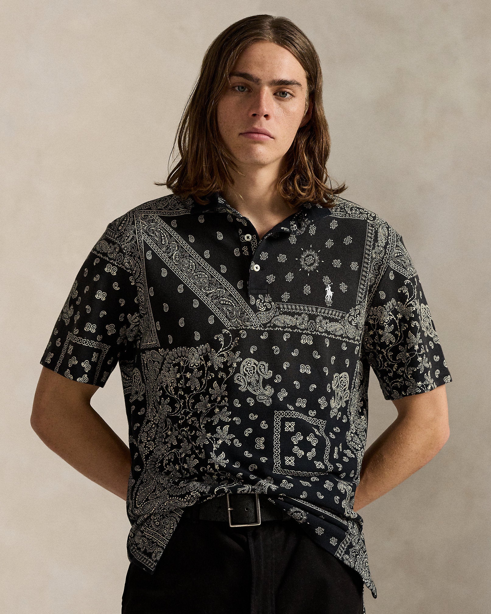 Ralph Lauren Classic Fit Bandanna Mesh Polo Shirt