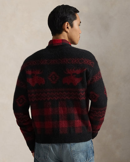 Ralph Lauren Buffalo Check MooseGraphic Cardigan