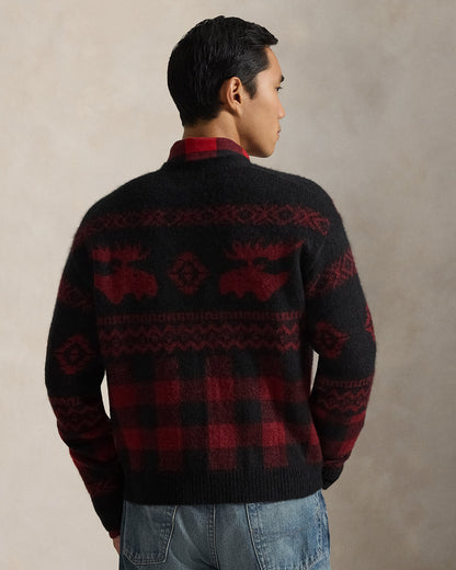 Ralph Lauren Buffalo Check MooseGraphic Cardigan